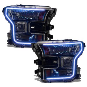 Ford F-150 Headlight Assemblies - ORACLE Lighting - Dynamic RGB+A, Black Edition - Black - `15-`17